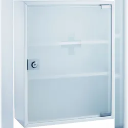 ALCO Erste-Hilfe-Verbandschrank Stahl lackiert 320x100x360mm weiß/transparent
