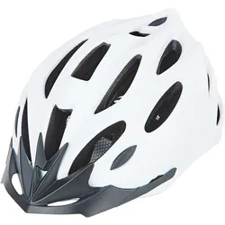 Erwachsenen-Fahrradhelm, Inmold, Größe: 58-61 cm, 240 g, Farbe: weiß mit Reflexstreifen