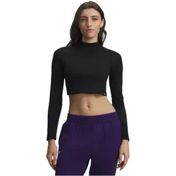 UNDER ARMOUR Rival Ripp Mock Neck Langarmshirt Damen 008 - ultimate black/white M