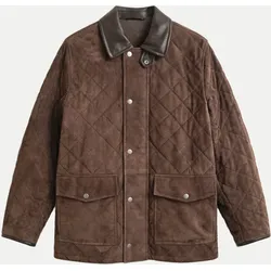 Gesteppte Lederjacke Braun XL