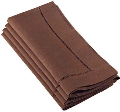 Saro Lifestyle Hemstitched Linen Dinner Napkins (Set of 4)
