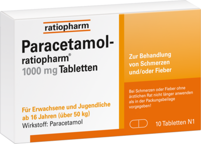 ratiopharm GmbH PARACETAMOL-ratiopharm 1.000 mg Tabletten 10 St 09263936