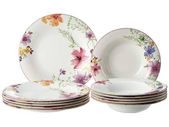Villeroy & Boch 1041007609 Gechirr-Service, Porzellan, floral, 34,8 x 19,7 x 32,4 cm, 12 Einheiten