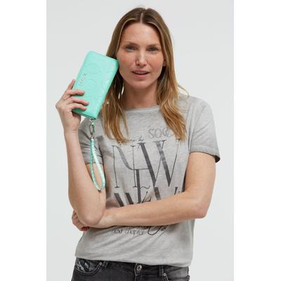 Geldbörse SOCCX, Damen, grün (misty mint), Lederimitat, unifarben, Kleinlederwaren, Handschlaufe