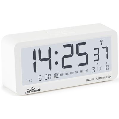 Funkwecker ATLANTA "1879-0", weiß, Wecker, Funkwecker, Beleuchtung, digitale Anzeige, Schlafzimmer