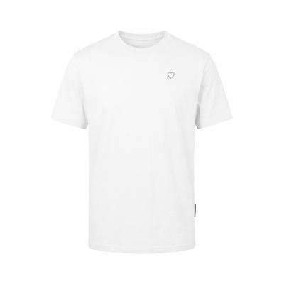 T-Shirt KLEINIGKEIT "Kleinigkeit Görls Easyfit Shört Love", Damen, Gr. S, weiß, 100% Baumwolle, unifarben, normal, Rundhals, Shirts T-Shirt