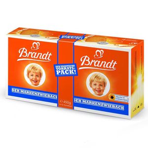 Brandt Zwieback Markenzwieback klassisch, 450 g, je 112,5 g, 4 Pack