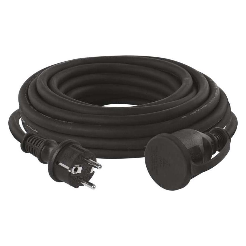 Emos Geerdetes Verlängerungskabel 1 Steckdose schwarz 10 m (P01710) (10 m, CEE 7/4) (P01710)