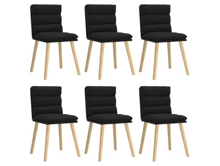 KDVXBCQJH Esszimmerstühle 6er Set Schwarz Polsterstuhl Metall Holz Bequeme Polsterstühle mit dickem Schaumstoff für Küchen und Wohnzimmer. Stabile Beine aus Metall und Gummibaumholz.