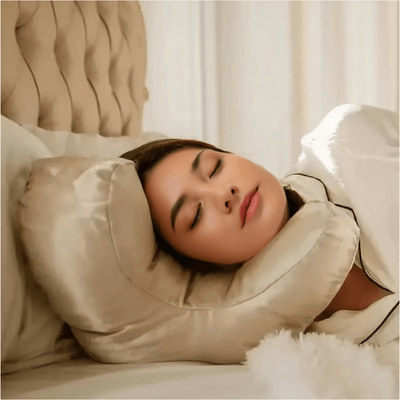 Uplifted Finds Memory Foam Face Pillow For Beauty Sleep, Reduced Sleep Lines, Neck Comfort gold