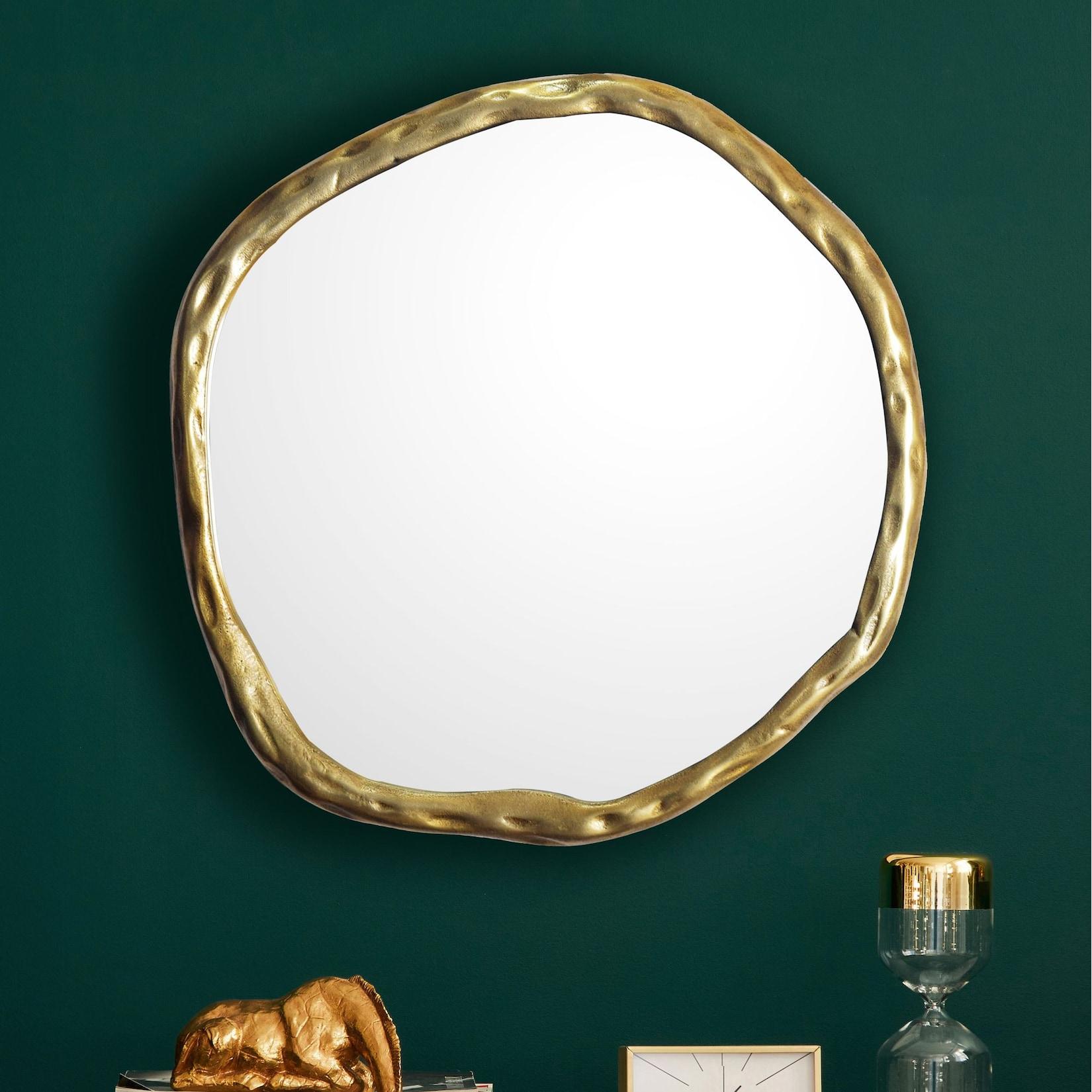Wandspiegel Asymmetrisch Metall Gold 60x60 cm Modern