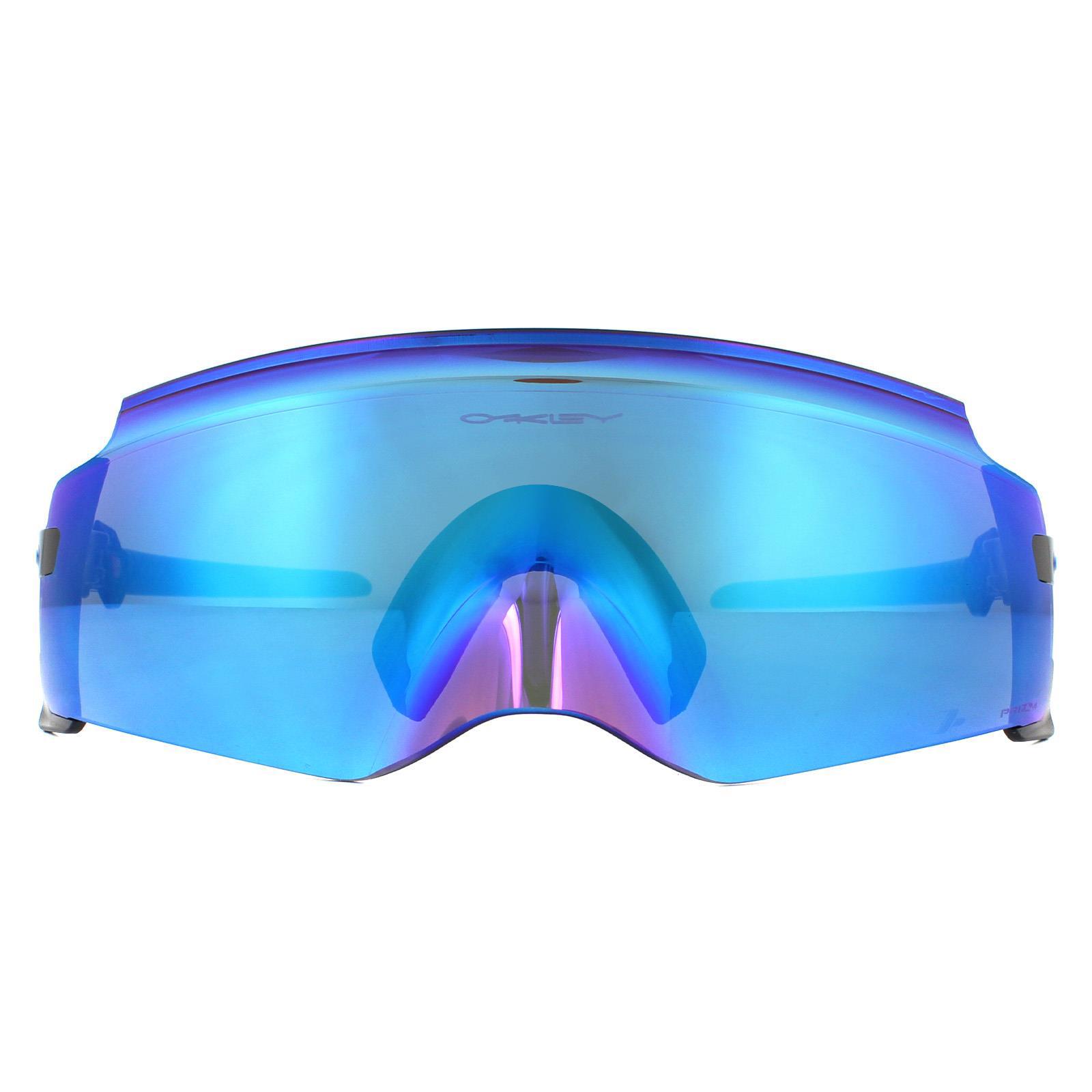 Oakley Wrap Heren Polished Zwart Prizm Sapphire Zonnebril
