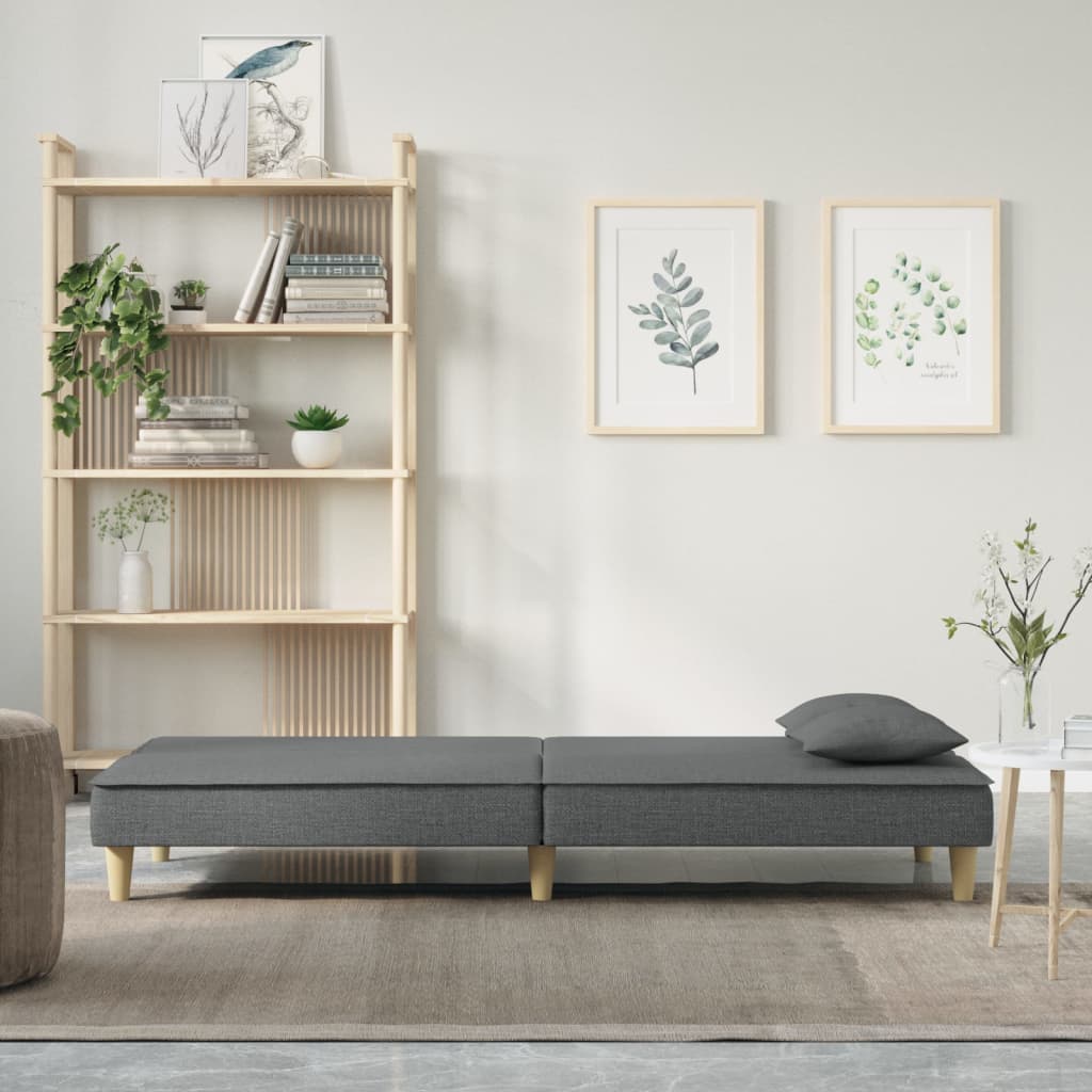 vidaXL Canapé-lit gris foncé tissu
