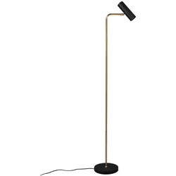 Steh Lampen Leuchten Wohnzimmer Leselampe Stehlampe, Spot beweglich, schwarz messing, 1x GU10, H 151 cm