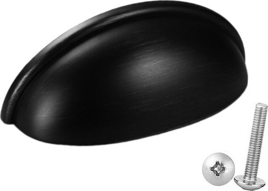 Set van 10 zwarte schelpvormige meubelhandgrepen van WTD Deutschland