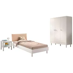 JUGENDZIMMER SET 90x200 Keeley Buche Weiß Holz Schrank Komfort Stabil