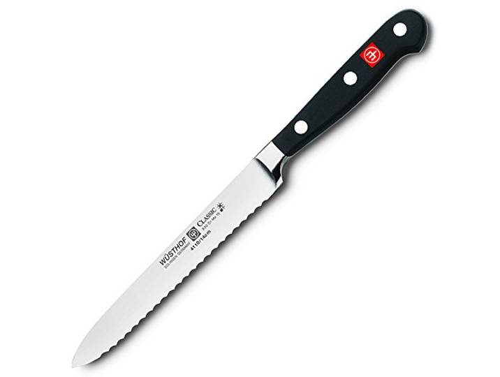 Wüsthof Aufschnittmesser, Classic (4110-7), 14 cm Klingenlänge, geschmiedet, rostfreier Edelstahl, sehr scharfes Messer mit Wellenschliff
