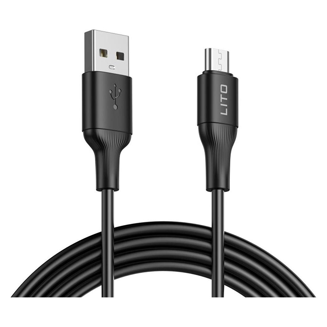 Lito - Data Cable (LD06V) - USB to Micro-USB, PVC, 1m - Black (1 m) (56361757)
