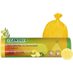 CLENTAX Müllbeutel 30L mit Zugband & Zitrusduft 25 St