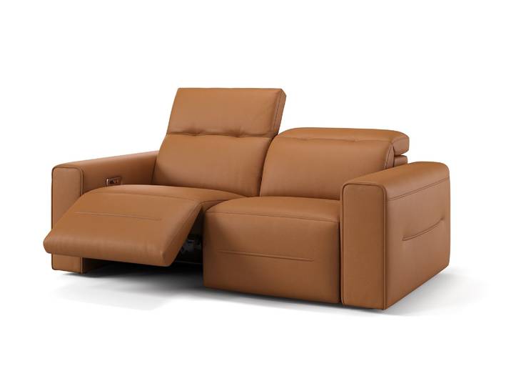 Leder Relaxsofa CANNES 2-Sitzer Elektrisches Sofa Premium Couch