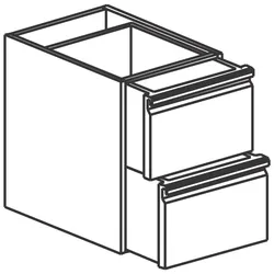 Virtus Schubladeneinheit mit 2 Laden, 400x540 mm (SCAS24060)