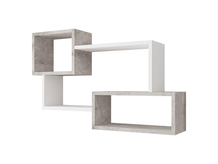 Mirjan24 Wandregal Trio 005, Grau, Rechteckig, 87x54x18 cm, Wohnzimmer, Regale, Wandregale