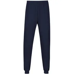 Schlafanzug TRIGEMA "TRIGEMA Schlafanzughose Bündchen", Jungen, Gr. 104, blau (navy), Single Jersey, 100% Baumwolle, Homewear-Sets Schlafanzug