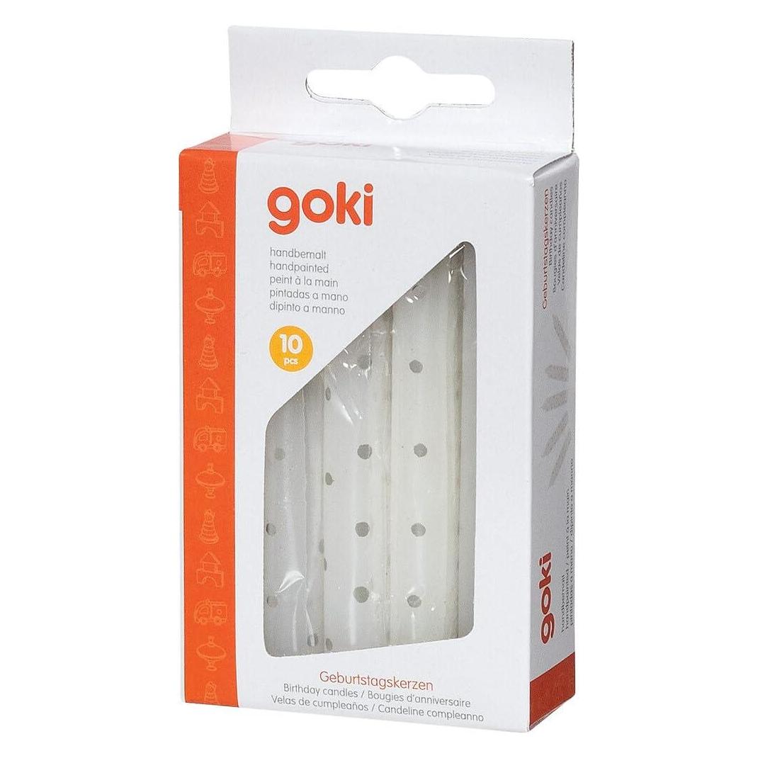 Goki Geburtstagskerzen grau gepunktet 10 Stück (60695)