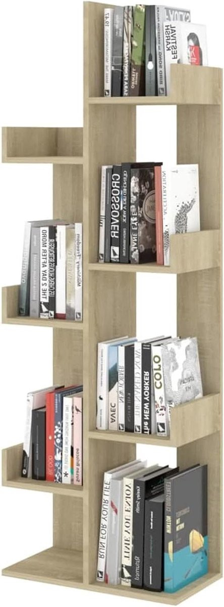 Boomvormige Boekenkast Sonoma Eik - B/D/H: 140 x 48 x 255 cm
