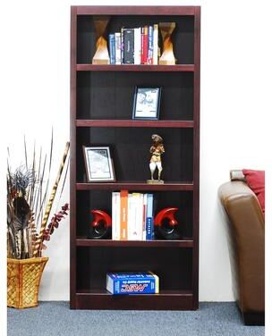 Concepts in Wood 5 Shelf Wood Bookcase, 72 inch Tall