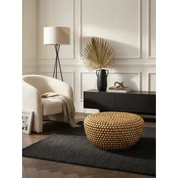 Couchtisch Rund in Goldfarbenem Aluminium, Orientalisches Design, 60x60x30 cm