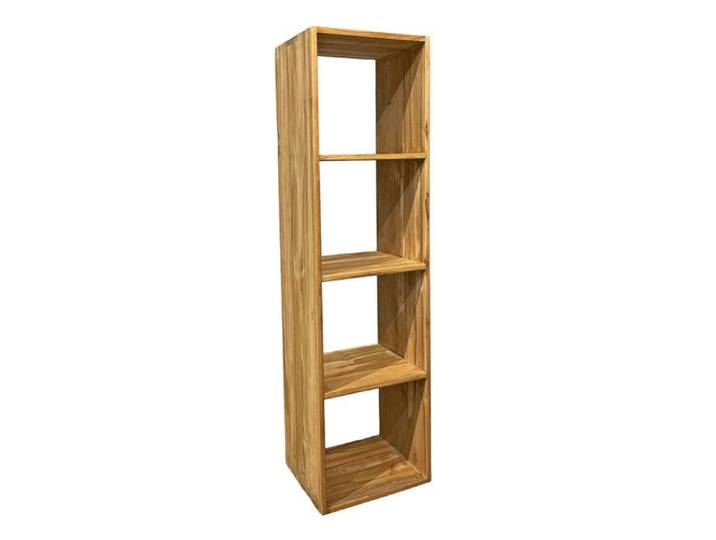 Étagère bibliothèque 141 cm colonne en teck 4 étages – EVELYN Meubletmoi
