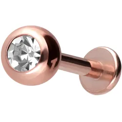 Titan Labret mit Innengewinde KRISTALL