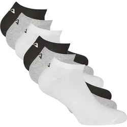 FILA Unisex Sneaker Socken, 6er Pack - Invisible, kurze Socken, Logo (2x 3 Paar), Größe 39-42 in Bunt Bunt