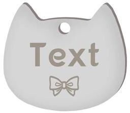 Uplifted Finds Custom Laser Engraved Stainless Steel Cat Face ID Tag silver 391 l