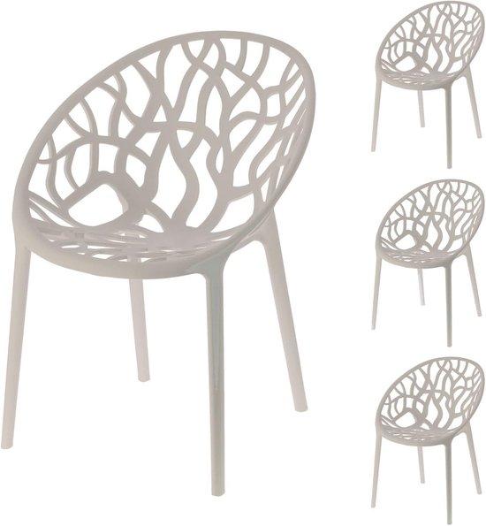 Stapelbare Design-Gartenstühle mit Waldmotiv - Grau