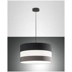 Fabas Luce Arona Pendelleuchte E27 3x40W Metall und Stoff Grautöne