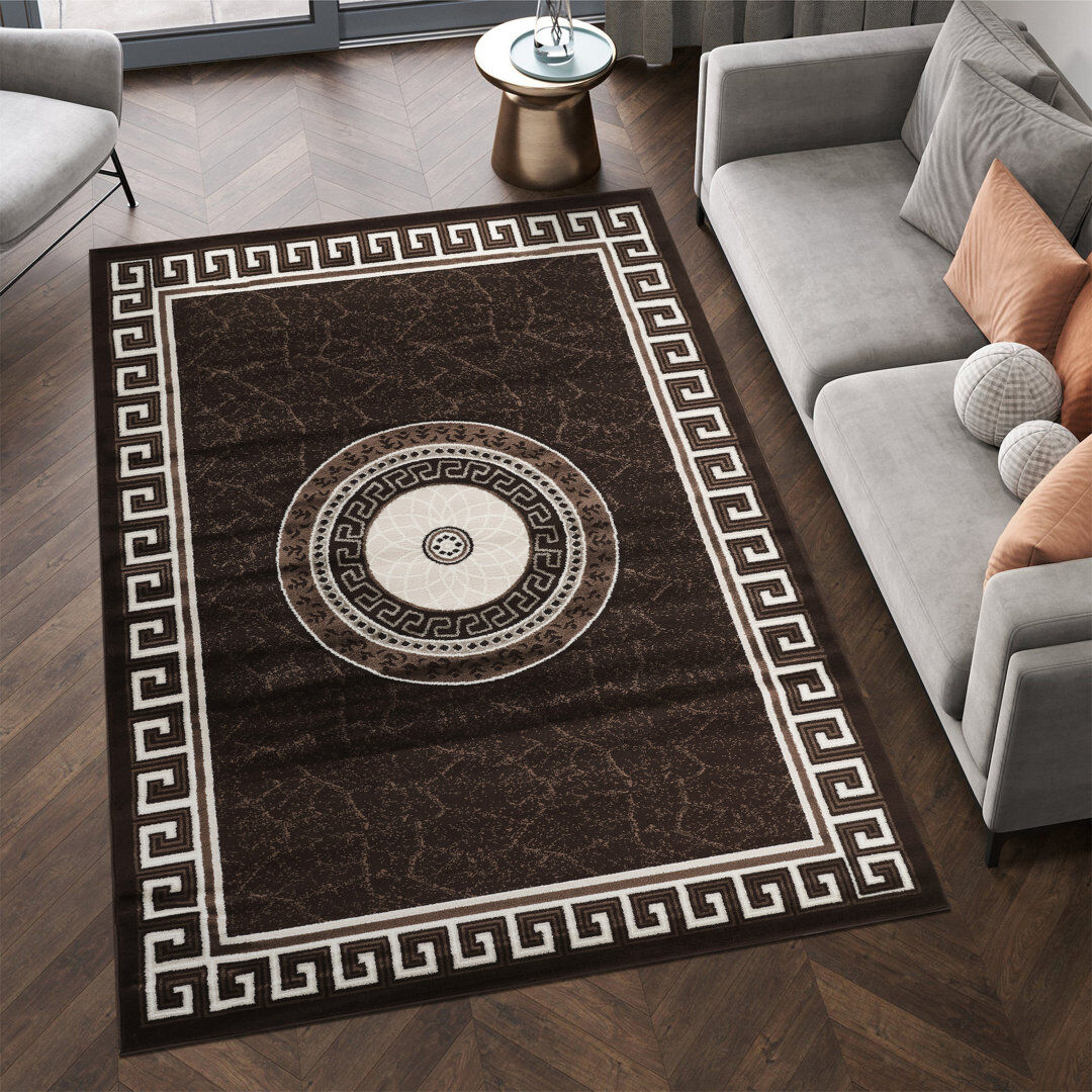 Fairmont Park Nia Rectangle Abstract Dhurrie Washable Brown Rectangle 160 x 230cm