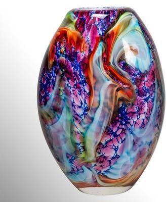Dale Tiffany Inc Art Glass Vase Multi Jewel , Multi Jewel