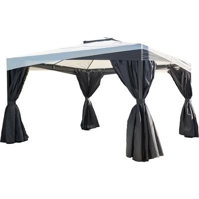Pavillon SOJAG "Malta 1014 Schwarz", grau (schwarz), B/H/T: 430cm x 271cm x 305cm, Pavillons, 305x430x271cm, massive Konstruktion aus Aluminium