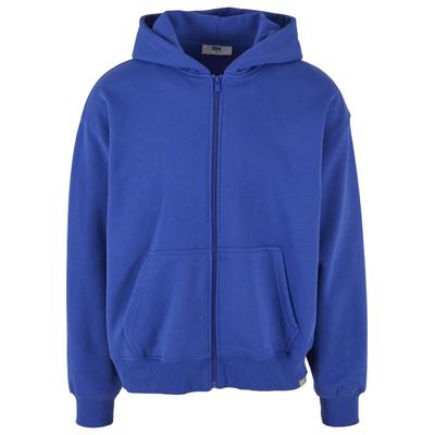 Strickpullover DEF "DEF Herren DEF Zip Hoody", Herren, Gr. XL, blau (cobalt blau), 80% Baumwolle, 20% Polyester, unifarben, normal, ohne Ausschnitt, Pullover Strickpullover