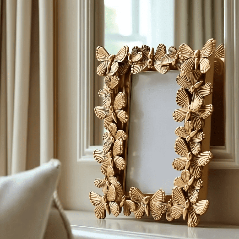 Elysia Gold 3D Butterfly Photo Frame- 4x6"