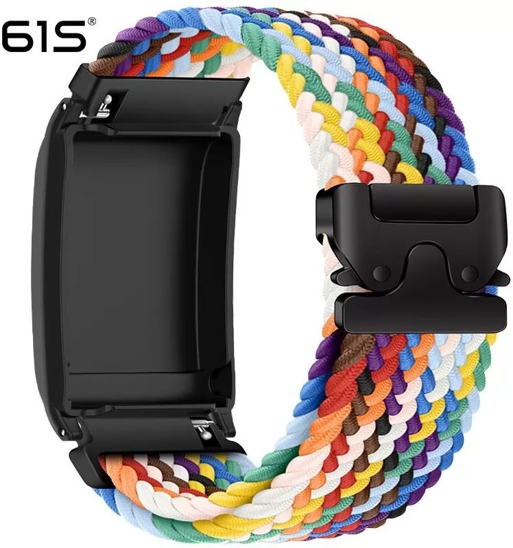 INF Elastisches geflochtenes Fallschirm-Schnallenarmband kompatibel mit WHOOP Smart Bracelet LifeOne – Bequem und verstellbar Regenbogenfarben