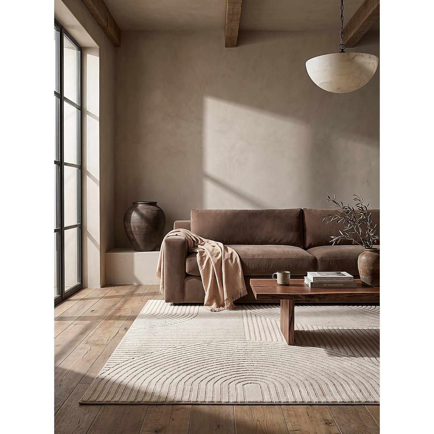 Teppich Kurzflor Beige 120x170 cm - CETINA Kadima Design