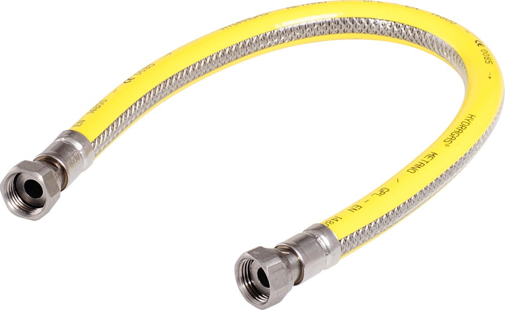 Raminex flexibele gasslang van roestvrij staal en PVC, 125 cm