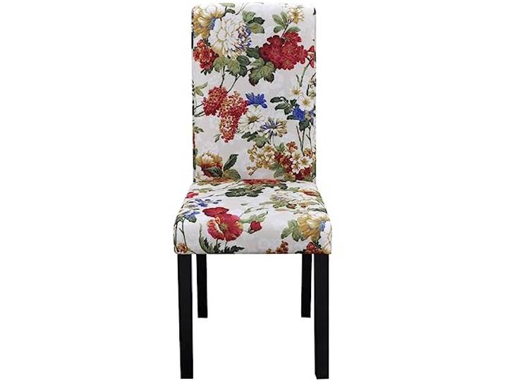 KGHERMDF Esszimmerstühle 4 STK. Mehrfarbig Stoff Massivholzgestell, Dick Polsterung, Romantisches Blumenmuster, Ideal für Esszimmer und Wohnzimmer