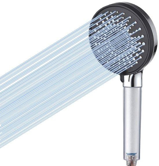 Benza Ibenzoa waterbesparende douchekop met turbotechnologie, 5 straalstanden, verchroomd ABS
