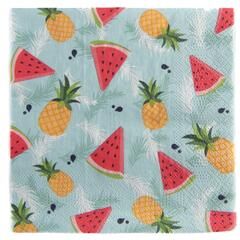 IH Casa Decor 20 Pack Luncheon 3 Ply Napkin Pineapple Watermelon Party - Set of 6
