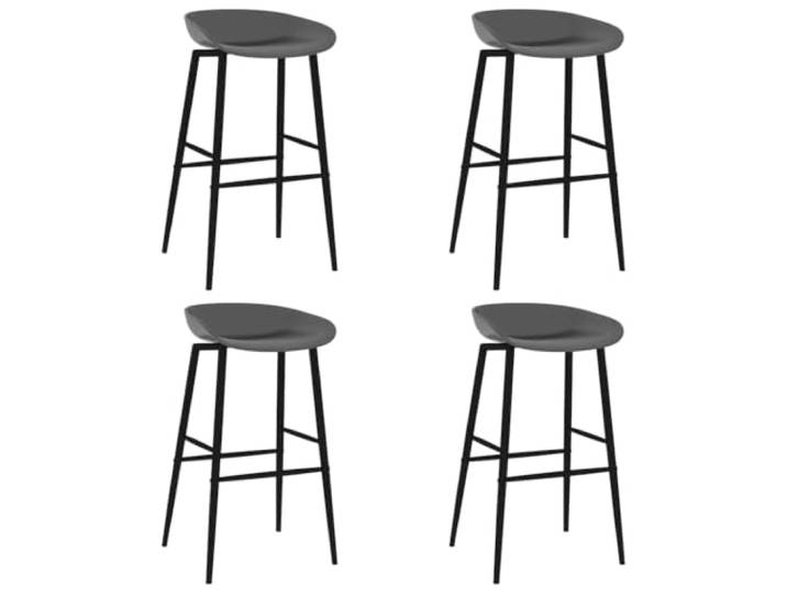 TEKGHUT Barhocker 4er Set Grau, Tresenstühle Ergonomischer Sitz, niedrige Rückenlehne, PP-Kunststoff, pulverbeschichtete Metallbeine, belastbar bis 110 kg