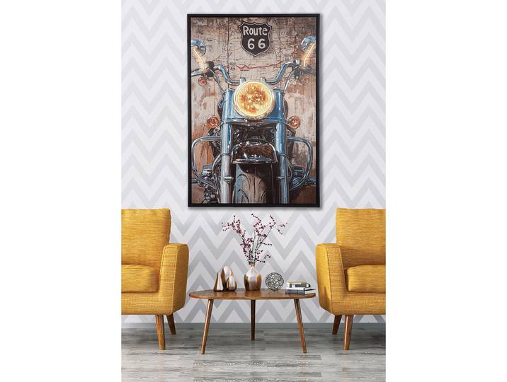 Toile Motorcycle Tissu mélangé Multicolore 83 x 123 x 4cm